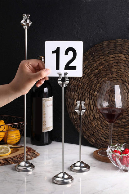New Star Foodservice 23084 1-100 Double Side Plastic Table Numbers, 4" x 4" Inch, Light Grey on Black
