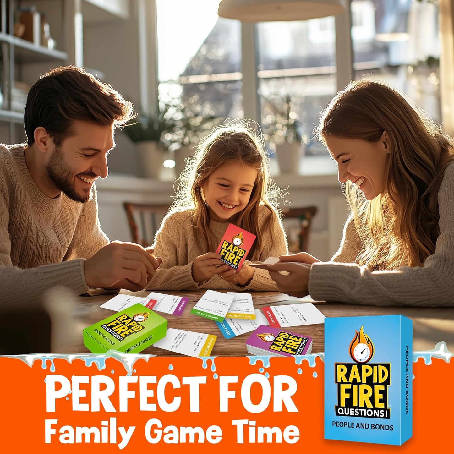 QUOKKA Family Conversation Cards Game - Break The Ice Game for Kids and Families - Icebreaker Cards with 500+ Questions - Family Game for Kids 8-12 - Perfect for Families Games Night I Travel Version