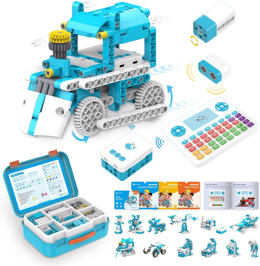 WhalesBot D1 21-in-1 STEM Coding Robot Kit for Kids (Ages 4+), 280+ Pieces Educational Building Set with APP-Controlled & Programming, 3D APP Guidance, Ideal Toy for Boys & Girls