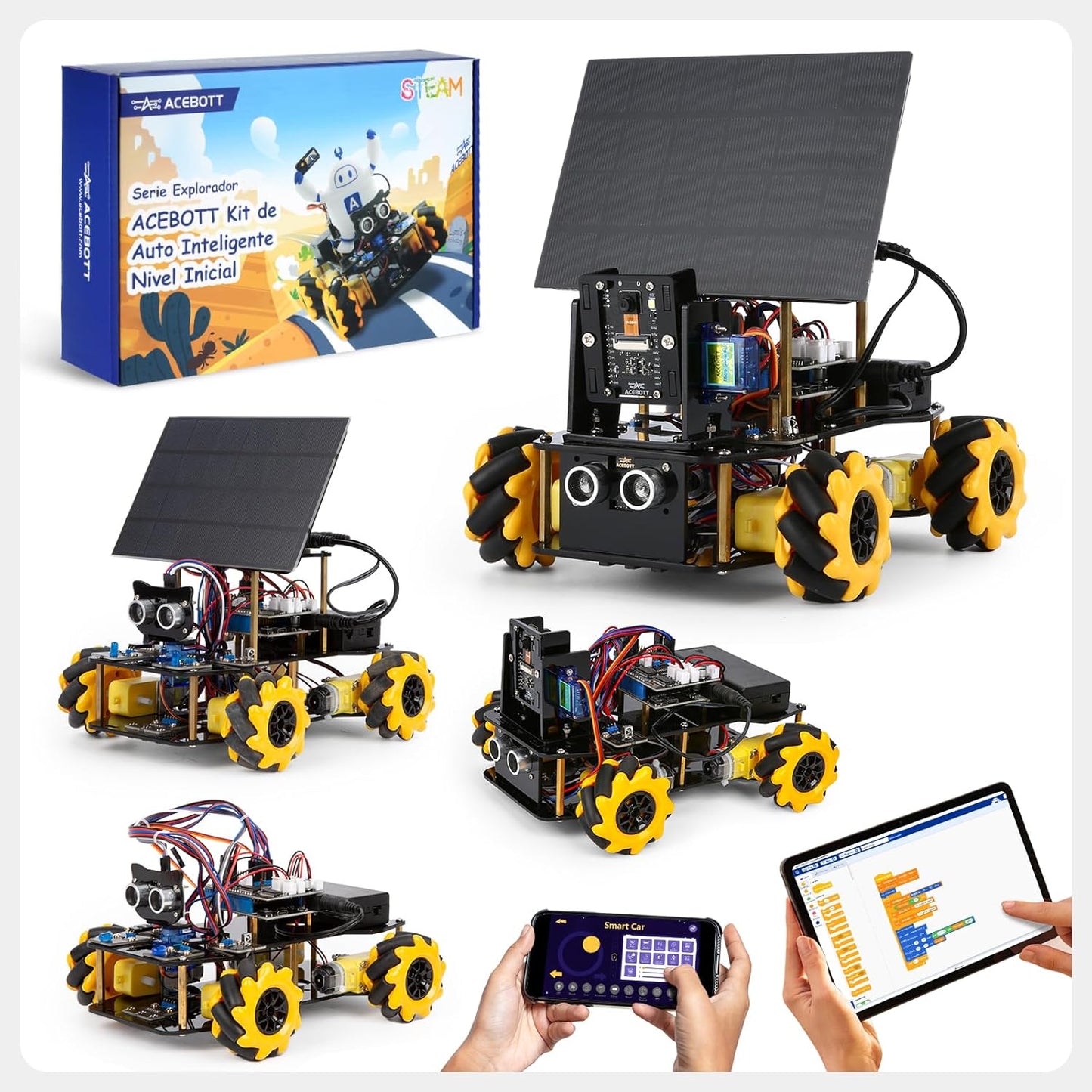 ACEBOTT Smart Robot Tank Car Kit with ESP32 for Arduino Robotics for Kids Ages 8-12 12-16 STEM Science Kits Coding Gifts for 8-16 Year Old Boys Girls Teens Cool Engineering Building Toys Unique Gifts