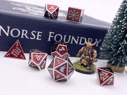 Norse Foundry Set of 7 Banshee Wail Norse Series Full Metal Polyhedral Dice RPG Math Games DND Pathfinder