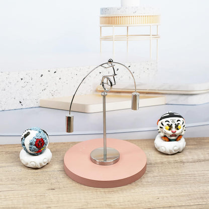 Sunnytech Steel Balance Physics Toy Weightlifter Kinetic Art Balance Toy Balancing Decompressive Science Home Office Toy for Desk Decor WJ020