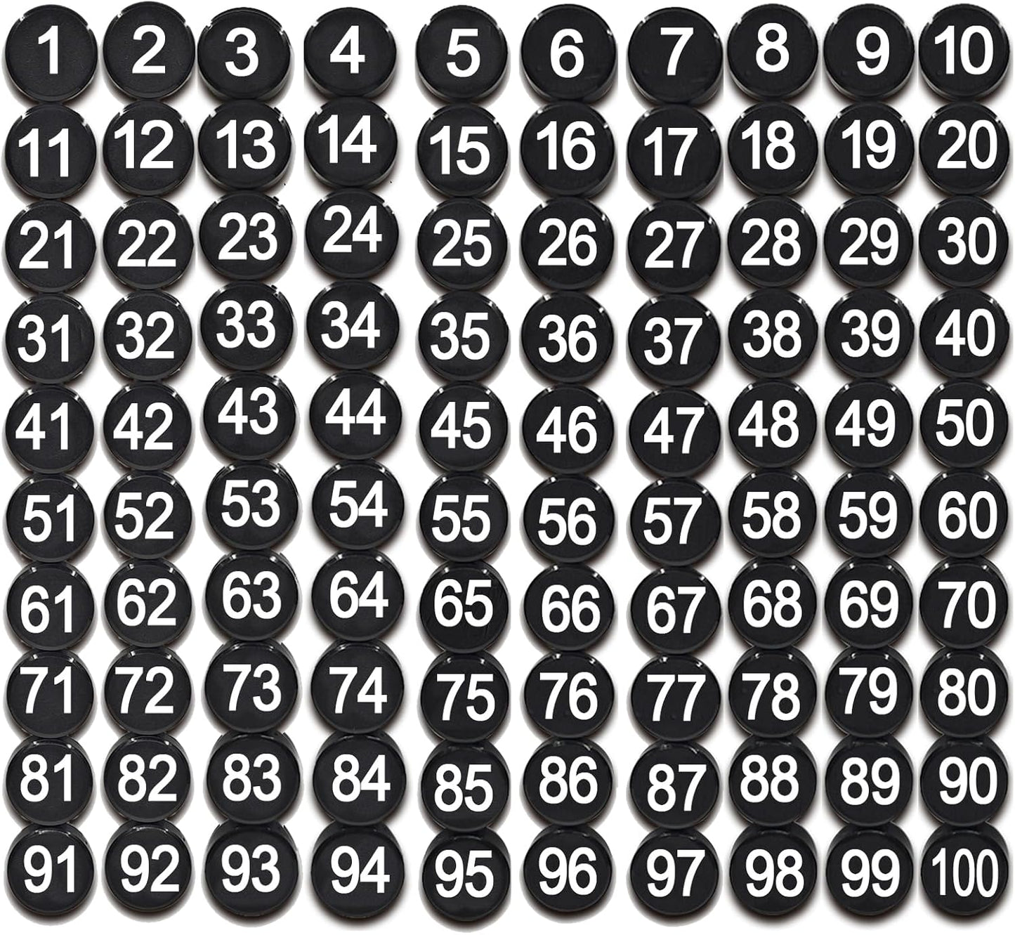 1-50 Magnetic Numbers, Magnets with Number for Dry Erase Boards, Round Number Refrigerator Magnets for Whiteboard in Home and Office (0.8" Diameter, Black)