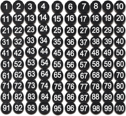 1-50 Magnetic Numbers, Magnets with Number for Dry Erase Boards, Round Number Refrigerator Magnets for Whiteboard in Home and Office (0.8" Diameter, Black)