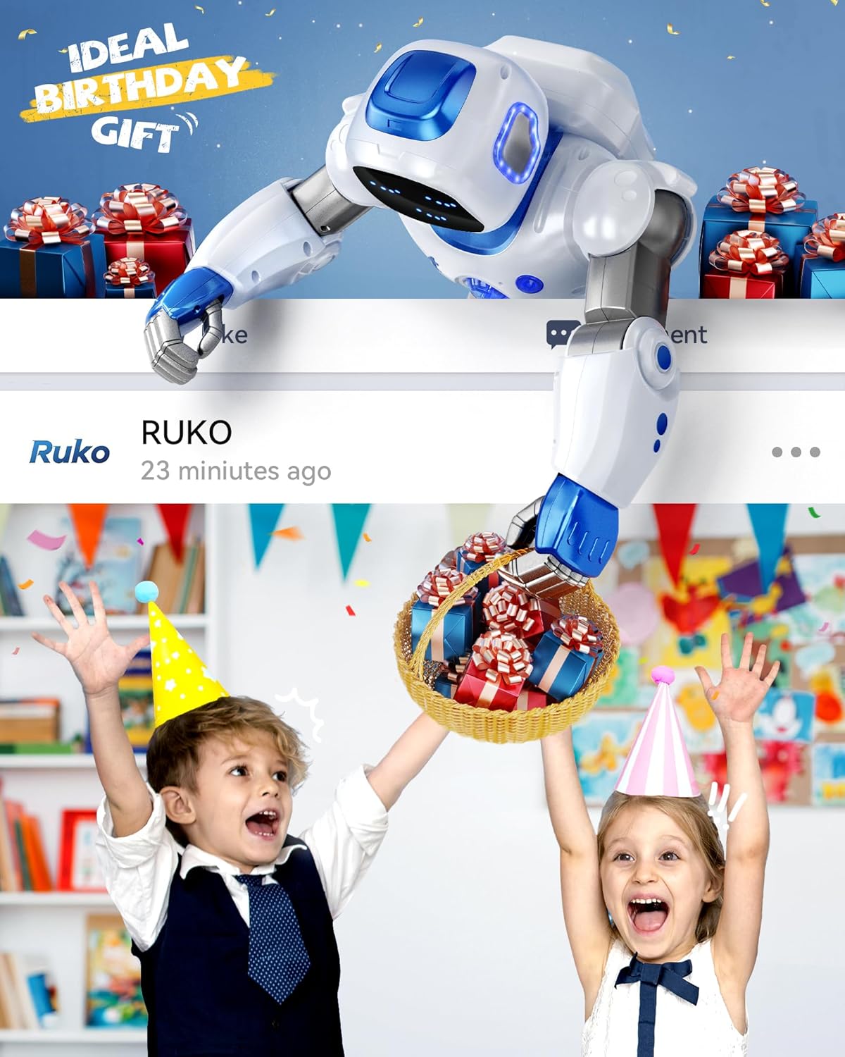 Ruko 1088 Large Robot Toys for Boys, STEM Programmable Remote Control Robot, Electronics Educational Birthday for Kids 4 5 6 7 8 Year Old, Green
