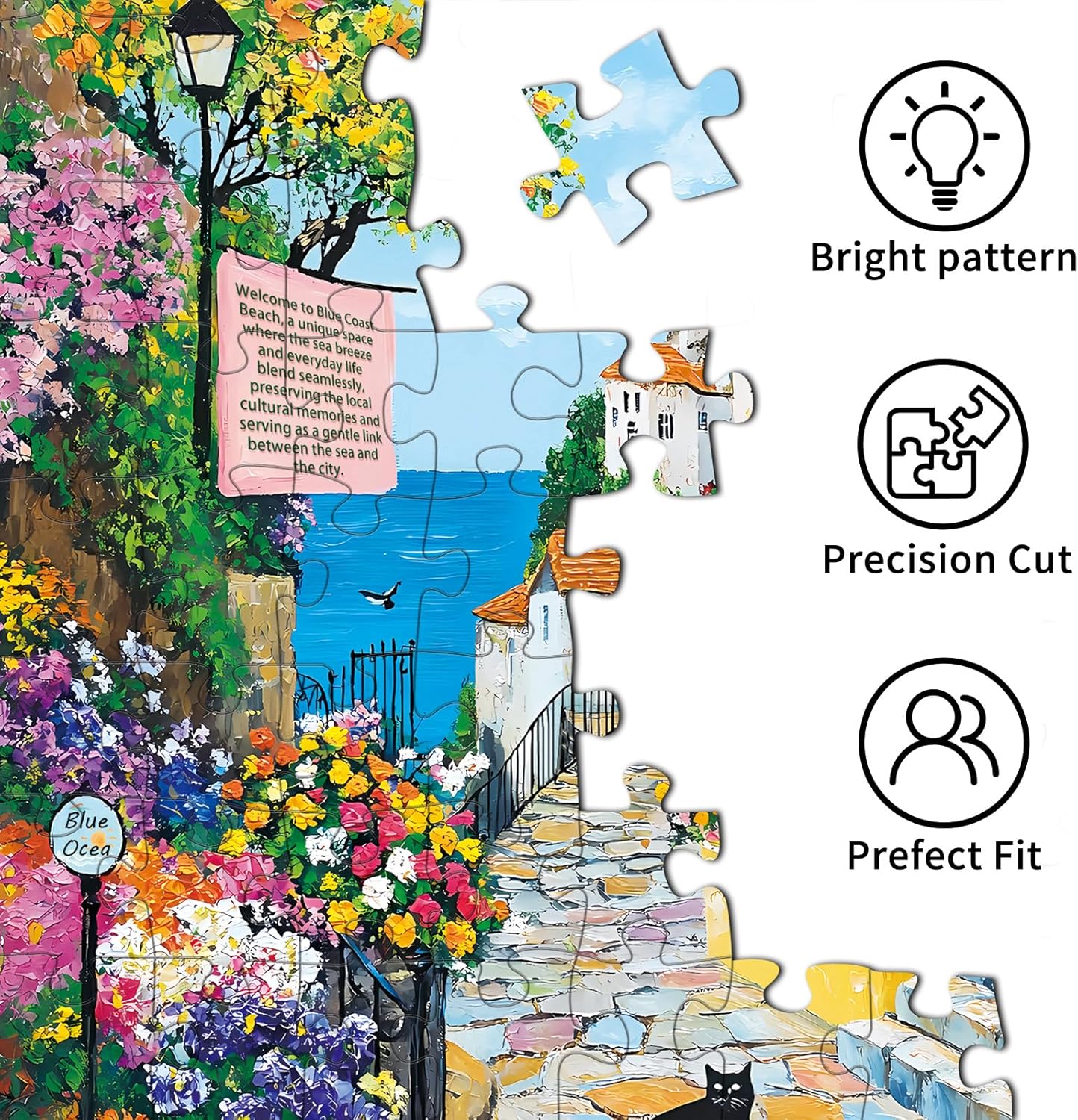 Puzzles for Adults 1000 Pieces,Seaview Campground Jigsaw Puzzle with 1:1 HD Poster, Perfect Interlocking No Dust, Stress Relief Ideal Gift for Family Games