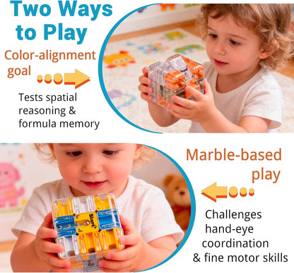 2Packs 3D Rolling Ball Maze Cube Puzzle - Maze Cube for Kids Labyrinth 3D Puzzle Maze Cube Ball Twist Roll Brain Teaser Toys, Cultivate Logical Thinking for Puzzle Cube Gift for Adults Teens Kids
