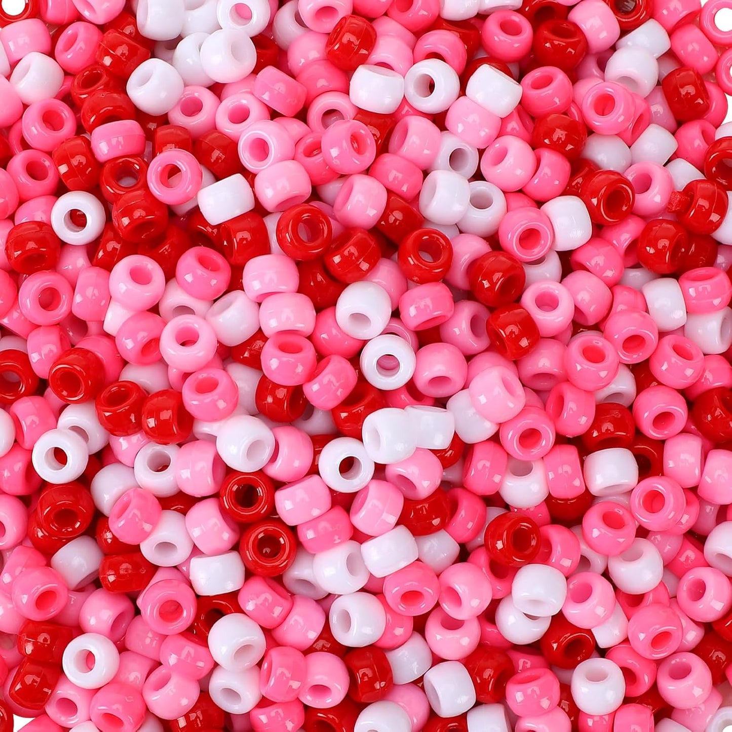 UPINS 1200Pcs Christmas Pony Beads Friendship Plastic Small Hair Beads Red Green White Pony Beads for Necklace Supplies (Christmas)
