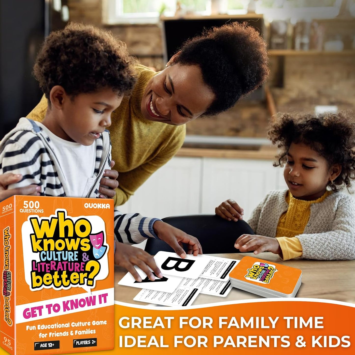 QUOKKA Board Games for Kids 8-12 and Family - Set of 4 Who Knows It Better? - 2000+ Questions Across Biology, Culture, STEM and Math - Educational Trivia Cards for Learning and Game Night
