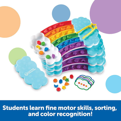Learning Resources Rainbow Sorting Set , fine motor, sorting, patterning & addition skills, Toddler Educational Toys, sensory tray