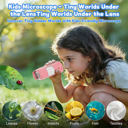 1000X Handheld Microscope for Kids: Pocket Digital Microscope with 1080P&2.0''IPS Screen&Photo/Video - Portable Edu Science Kits for Girls Boys - STEM Toys Birthday Gifts Ages 3-6 6-12(Orange)