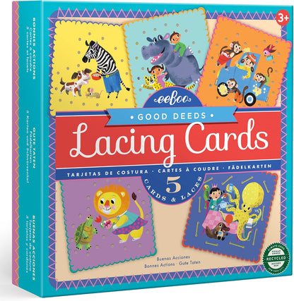 eeBoo Good Deeds Lacing Cards/Set of 5 Cards/Ages 5+