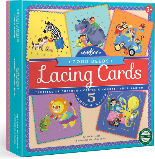 eeBoo Good Deeds Lacing Cards/Set of 5 Cards/Ages 5+