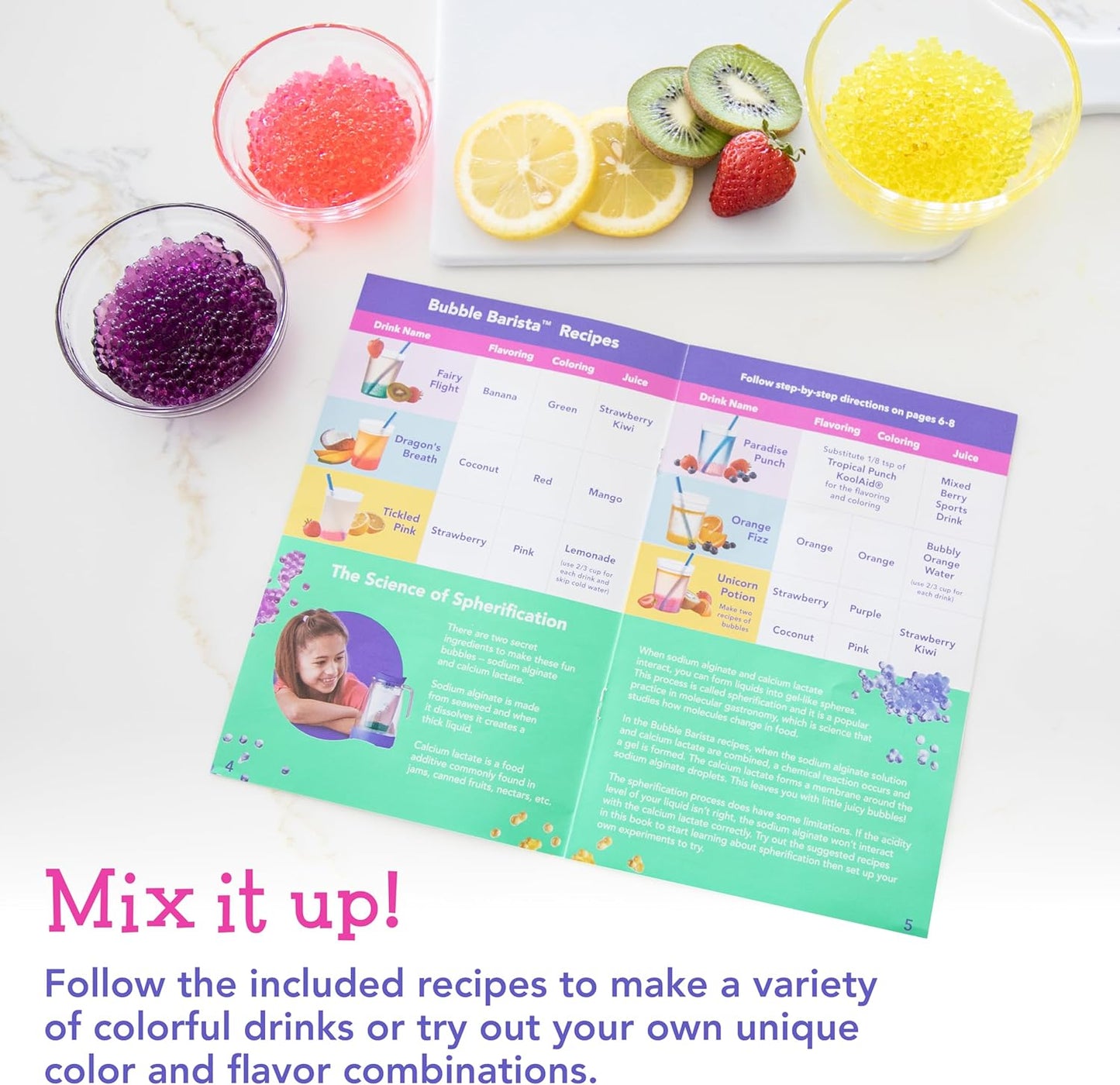 MindWare Kitchen Science Academy Bubble Barista Kit - Innovative Drink-Making Kit That Combines Fizzy Magic with Kitchen Science - Chemistry Set for Ages 8 and Up