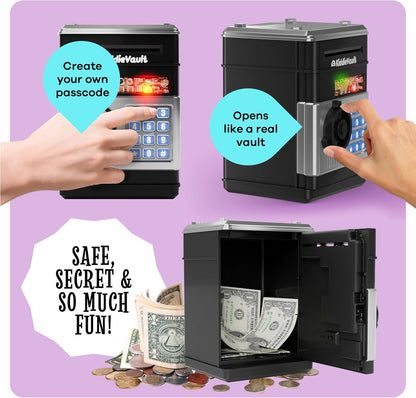 Piggy Bank for Kids - Electronic Money Saving Box w/Code- ATM Safe - Toy Coin Bank - Easter Boys Toys for Age 3, 4, 5, 6, 7, 8, 9 - Birthday Gifts for 8, 9, 10, 11, 12 Year Old Boy and Girl