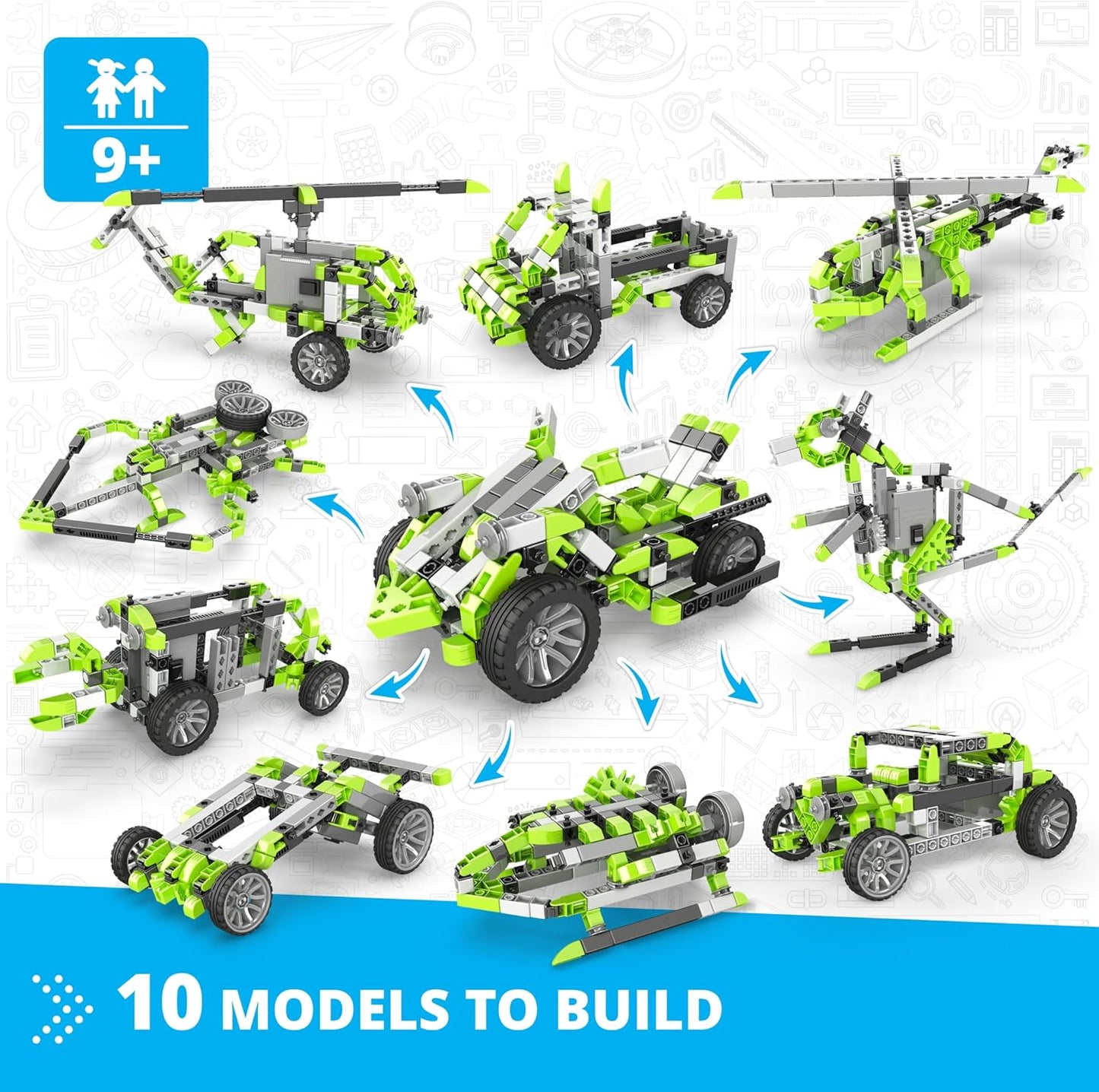 ENGINO- Inventor STEM Toys, Robotorized GinoBot, Construction Toys for Kids 9+, STEM Building Toys, STEM Projects, Gifts for Boys & Girls