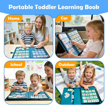 Visual Communication Book, Nonverbal Communication Board, Autism Language Vocabulary Learning Materials, Speech Articulation Therapy Cue Cards for Kids, Toddler Behavior Book for Home School