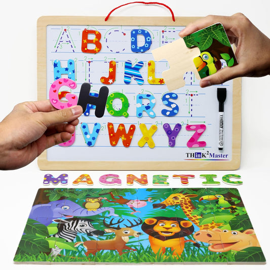 THINK2MASTER Alphabet Animal Puzzle.Size 14.5” x 10.5" (Animal Edition)