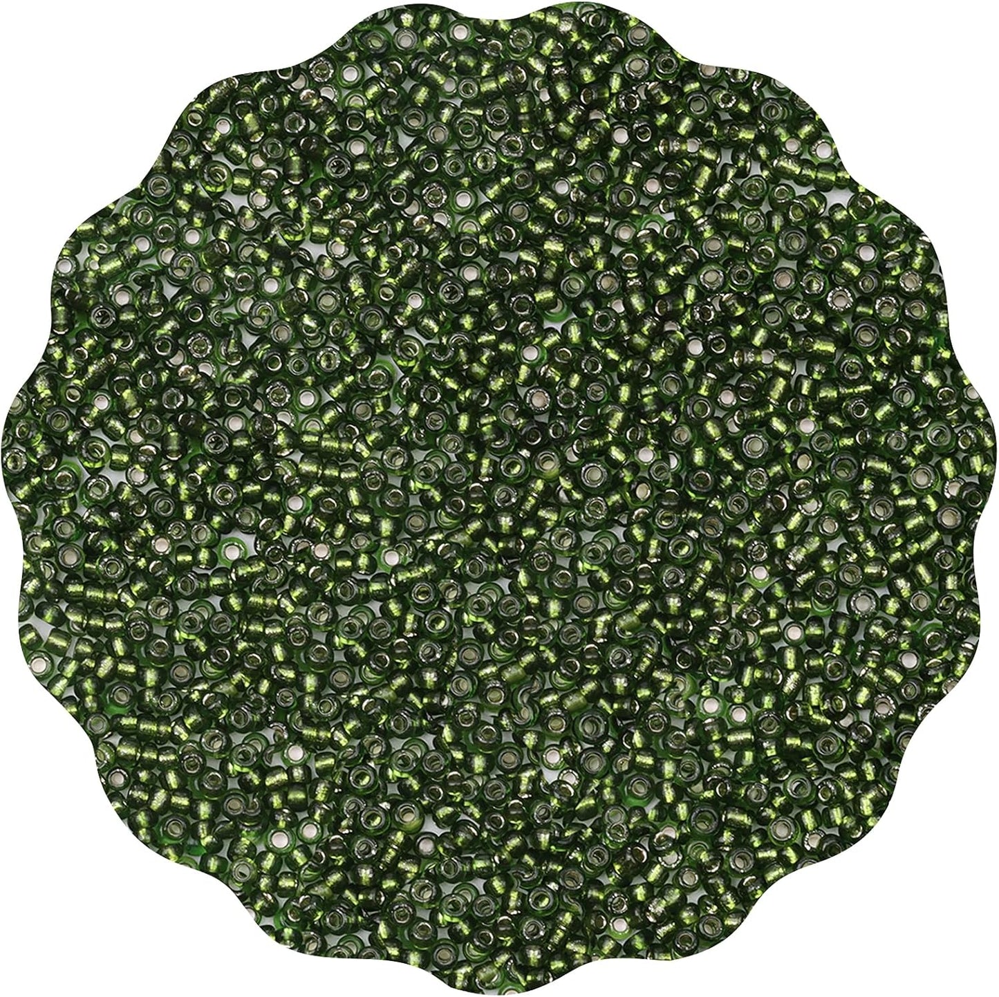 10100 Pcs Size 11/0 Glass Seed Beads, 2 mm Dark Green Small Mini Spacer Loose Pony Beads for Jewelry Making and DIY Crafts - Colors A