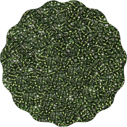10100 Pcs Size 11/0 Glass Seed Beads, 2 mm Dark Green Small Mini Spacer Loose Pony Beads for Jewelry Making and DIY Crafts - Colors A