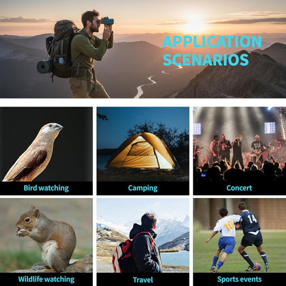 2026 New ED+LAK 12X33 Handheld Monocular Telescope Waterproof with Phone Adapter,PXA&FMC&BAK4 Lens,Ultra Clear High Power Pocket Small Compact Monocular for Kids&Adults Travel Birdwatching Hiking