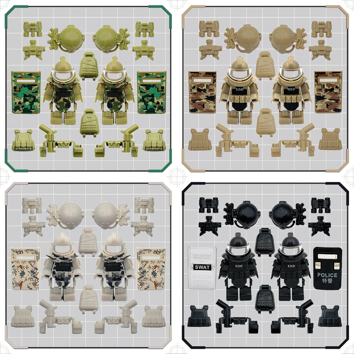 350+ PCS Military Weapon Pack Accessories for Swat Team Building Block Toy Military Weapon Set Include Camouflage Guns for Army Equipment Gear Sets Compatible with Mini Figure of Major Brand