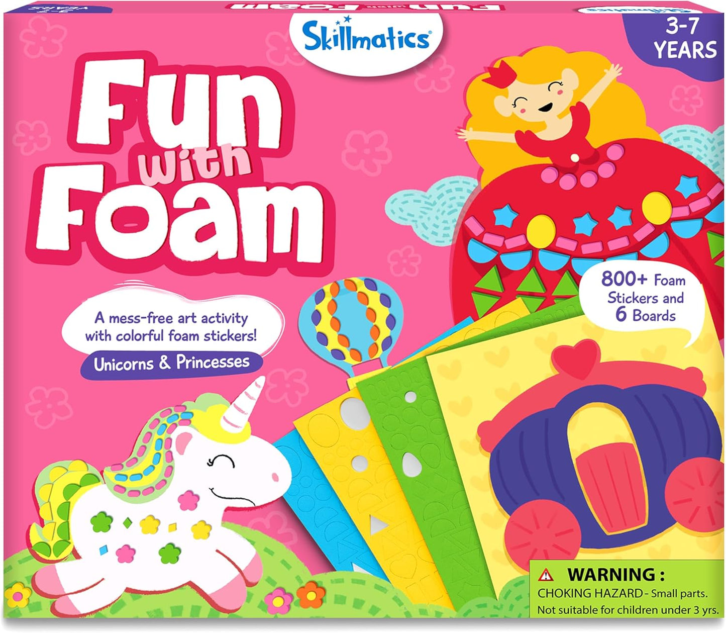 Skillmatics Foam Sticker Art Activity - Animals, Mess-Free Fun for Kids, 800+ 3D Foam Stickers, DIY Felt Craft Kits, Gifts for Boys & Girls Ages 3, 4, 5, 6, 7
