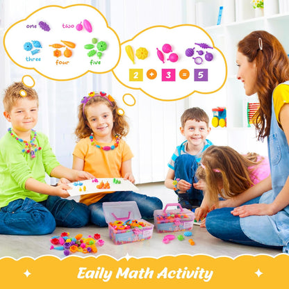 NEXBOX Girls Crafts Jewelry Making Kit for Toddlers - Pop Beads Toys Sets for Little Kids Age 3 4 5 6 Year Old, Ideas Birthday Gifts