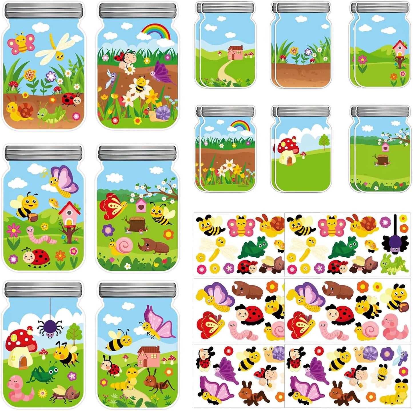 Hedeey 36 Packs Spring Butterflies Craft Kits for Kids,Make Your Own Butterfly Paper Craft Set, Spring DIY Art Craft Kits for School Home Game Activities (Butterfly 36)