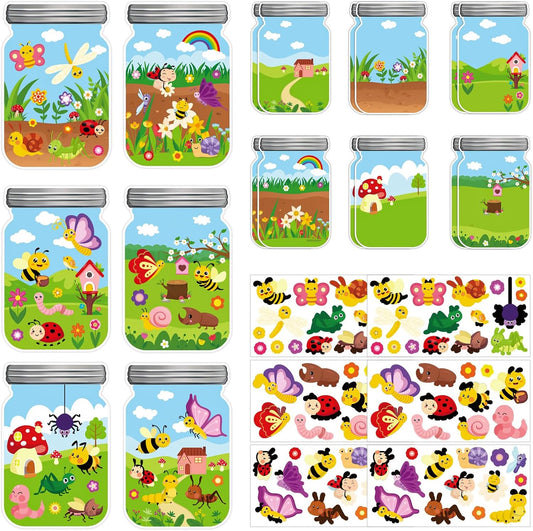 Hedeey 36 Packs Spring Butterflies Craft Kits for Kids,Make Your Own Butterfly Paper Craft Set, Spring DIY Art Craft Kits for School Home Game Activities (Butterfly 36)