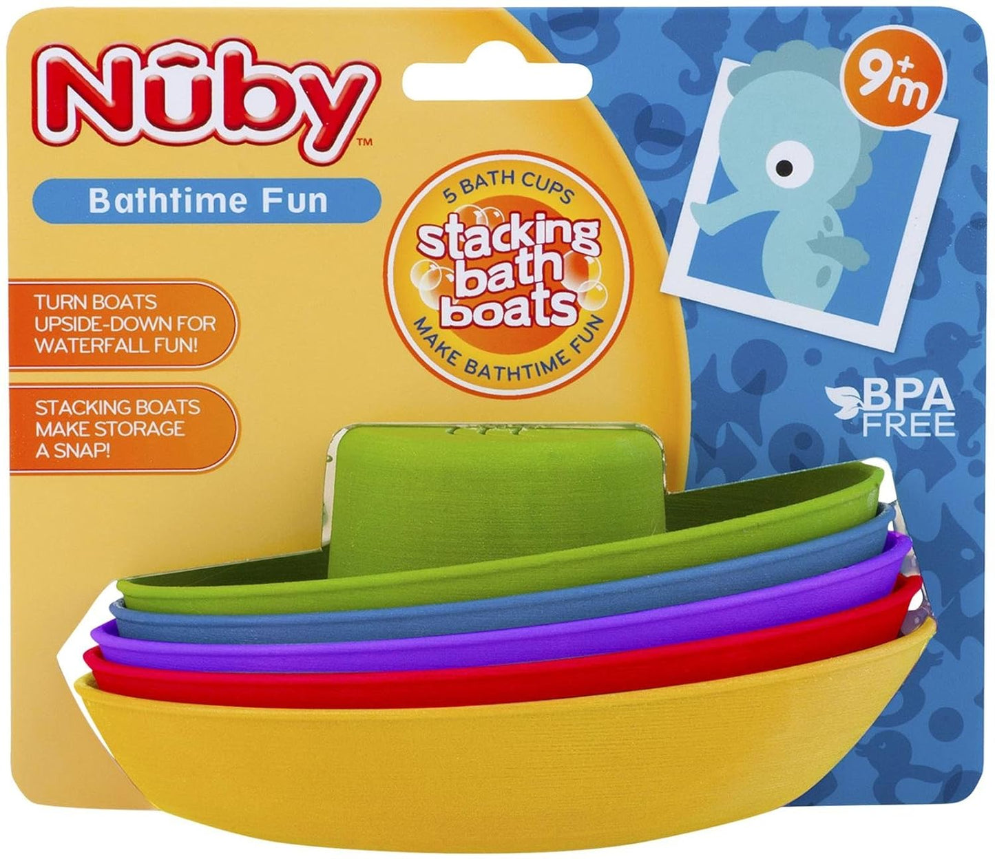 Nuby 5-Piece Splish Splash Bath Time Stacking Cups