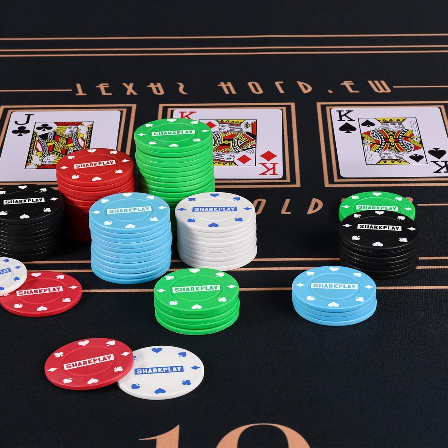 Plastic Poker Chips Set with Storage Box for Blackjack, Texas Hold'em, Night Poker Games