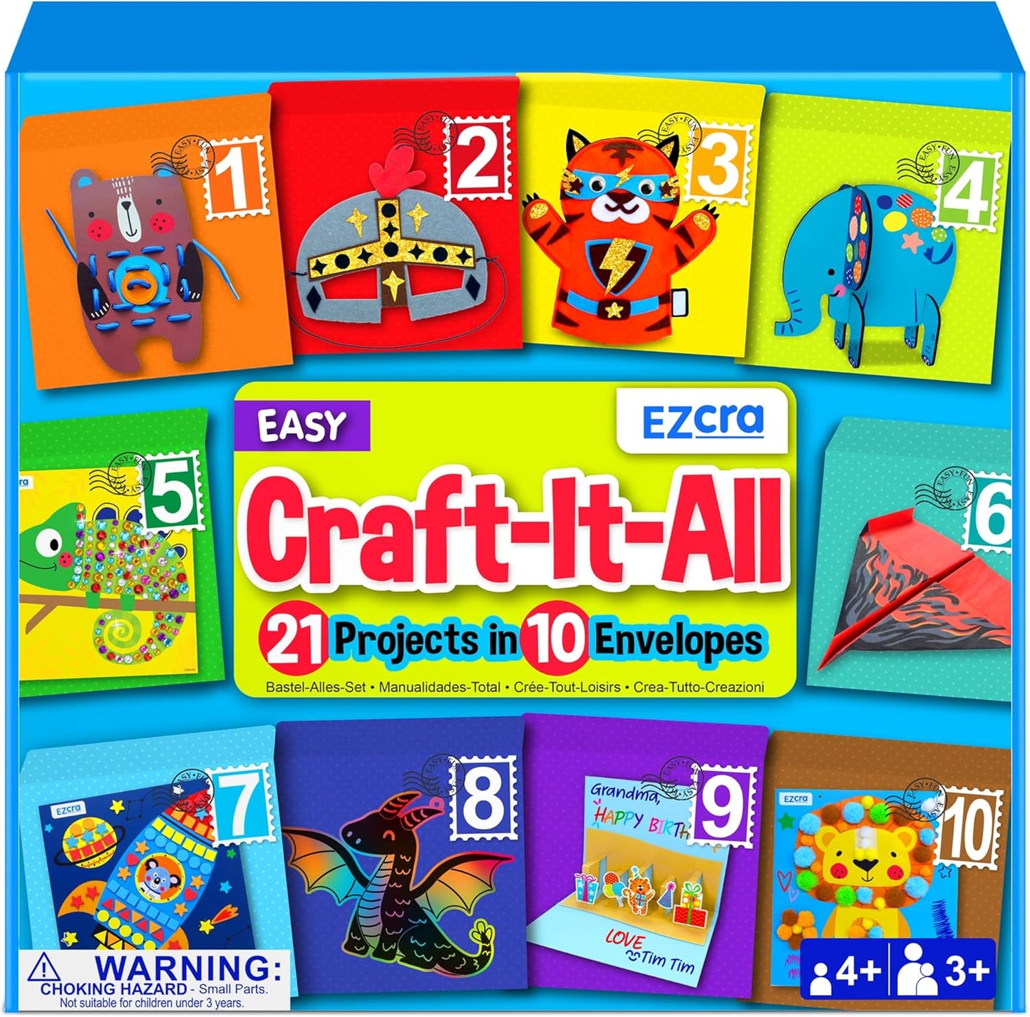 EZCRA Unicorn Craft Kits for Kids Ages 4-8 – 21 Projects in 1 Craft Box for Kids – All Inclusive No Mess Arts and Crafts Kit, Educational Activity Box for Girls