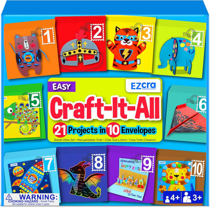 EZCRA Unicorn Craft Kits for Kids Ages 4-8 – 21 Projects in 1 Craft Box for Kids – All Inclusive No Mess Arts and Crafts Kit, Educational Activity Box for Girls