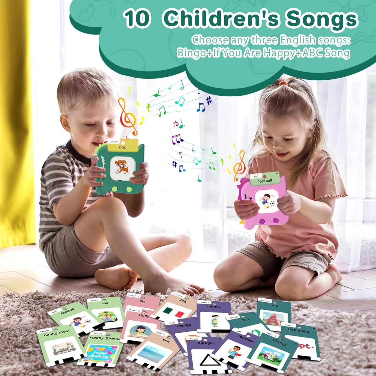 Spanish and English Talking Flash Cards for Toddlers 1 2 3 4 5 6 Year Olds, 420 Sight Words, Montessori Learning Toys, Pocket Speech Therapy Toys, Sensory Preschool Educational Birthday Gift