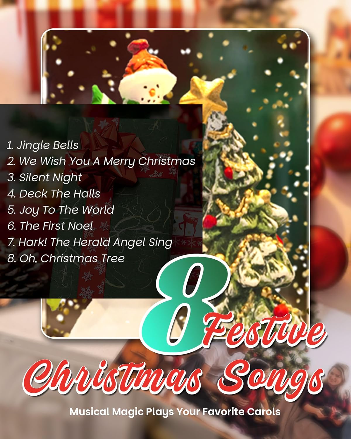 Extra Large Christmas Snow Globes Christmas Lantern, 12.99" Musical Snow Globe with 8 Songs, Santa Snowglobe for Kids Adults, 6H Timer Dual Power, Lighted Christmas Decorations Indoor Gifts