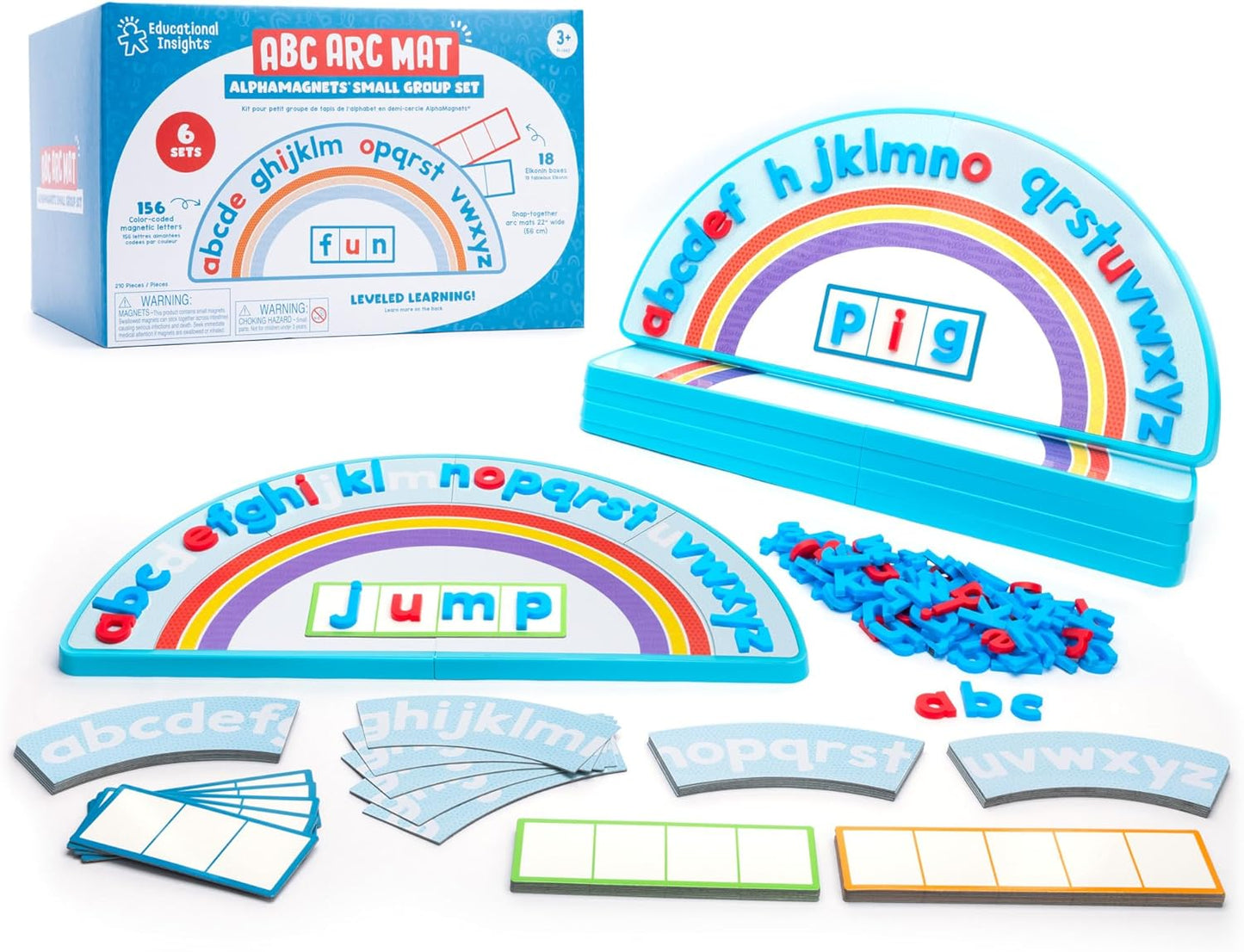 Educational Insights ABC Arc Mat AlphaMagnets Set – Alphabet Magnets for Kids, Magnetic Spelling Set & Letter Learning Board, Classroom or Homeschool ABCs Activity for Kids Ages 3-5