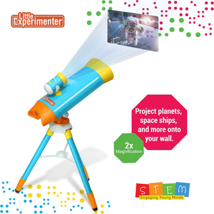Little Experimenter Projector Telescope for Kids, Children's Telescopes & 24 Space Images, STEM Activity Science Toys, Gifts for Kids, Learning Gifts for Boys & Girls Ages 3 4 5 6-12 Year Old