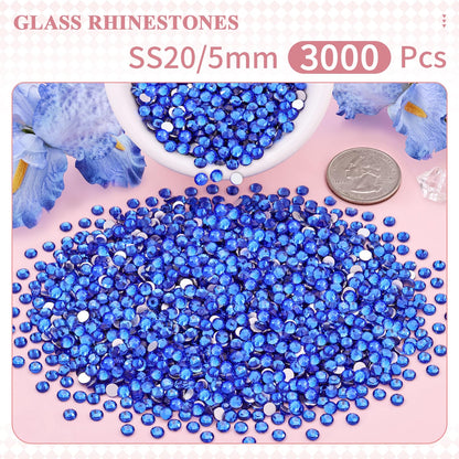 5000PCS SS6/2mm Glass Crystal Rhinestones (Clear), Bedazzling Flatback Rhinestones for Crafting DIY Crafts Nail Art Makeup Decoration, Gems Diamond Charms for Tumbler Shoes Clothing Mug