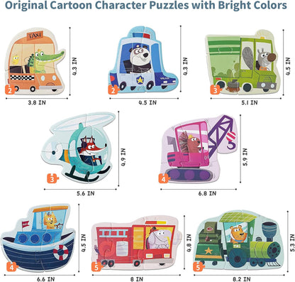 TOI Leveled Puzzles for Kids Aged 2.5 and Up, Toddler Puzzle Preschool Learning Jigsaw Puzzles, Large Pieces Educational Game for Boys Girls, Classic Education Step 2