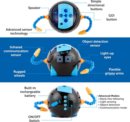 Learning Resources Cooper the STEM Robot, Coding Toy for Kids, Interactive STEM Robot for Classroom, Rechargeable Programming Toy, Ages 5+
