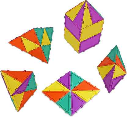 3D Building Set for Learning Math, Includes Many Online Activities,32-pc, Made in USA (Triangle/Rectangle)