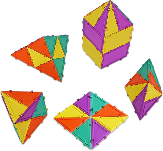 3D Building Set for Learning Math, Includes Many Online Activities,32-pc, Made in USA (Triangle/Rectangle)