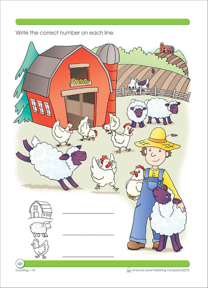 School Zone Counting 1-10 Workbook: 64 Pages, Preschool, Kindergarten, Tracing Numbers, Writing Numbers, Sequencing, Ages 3 to 5 (Get Ready! Book Series)