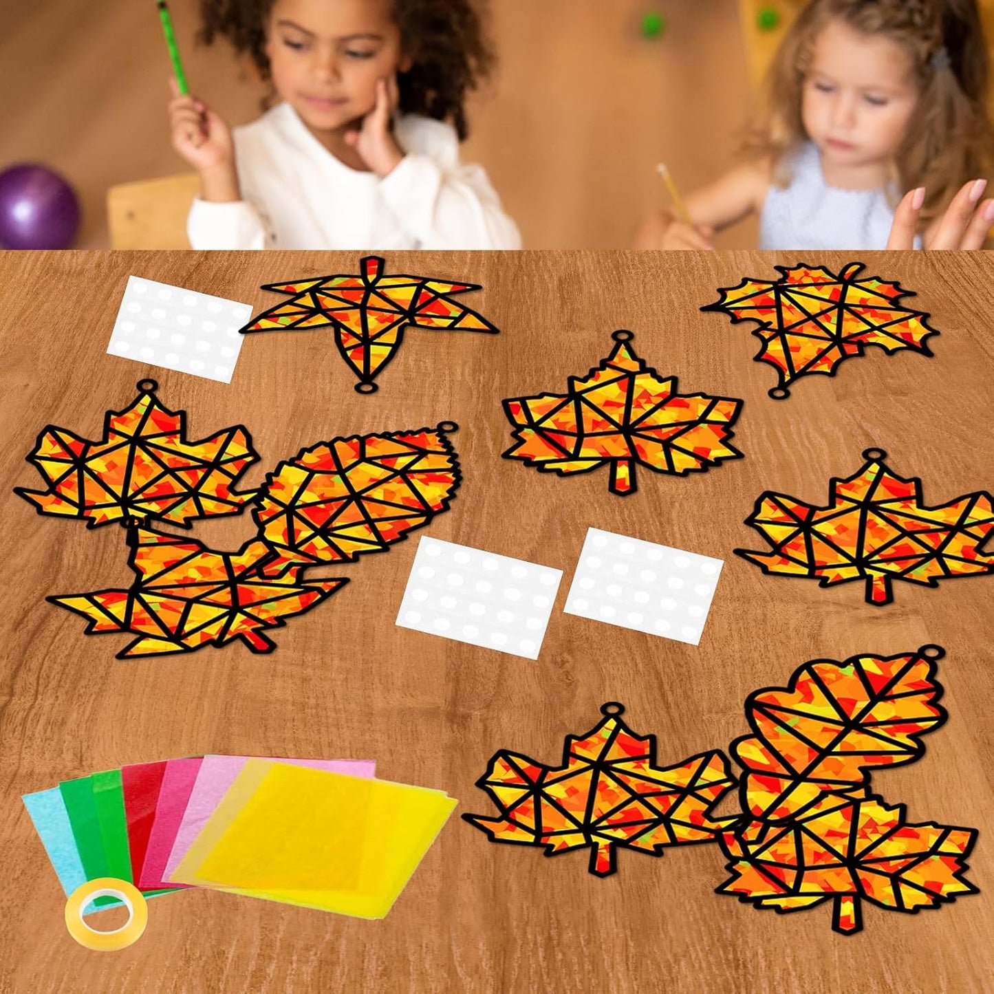 32 Sets Outer Space Suncatchers Craft Kit DIY Window Stained Glass Effect Planet Astronaut Alien Paper Crafts Home School Classroom Decoration Kid Birthday Gift Creative Art Project Activity Game - Colors B