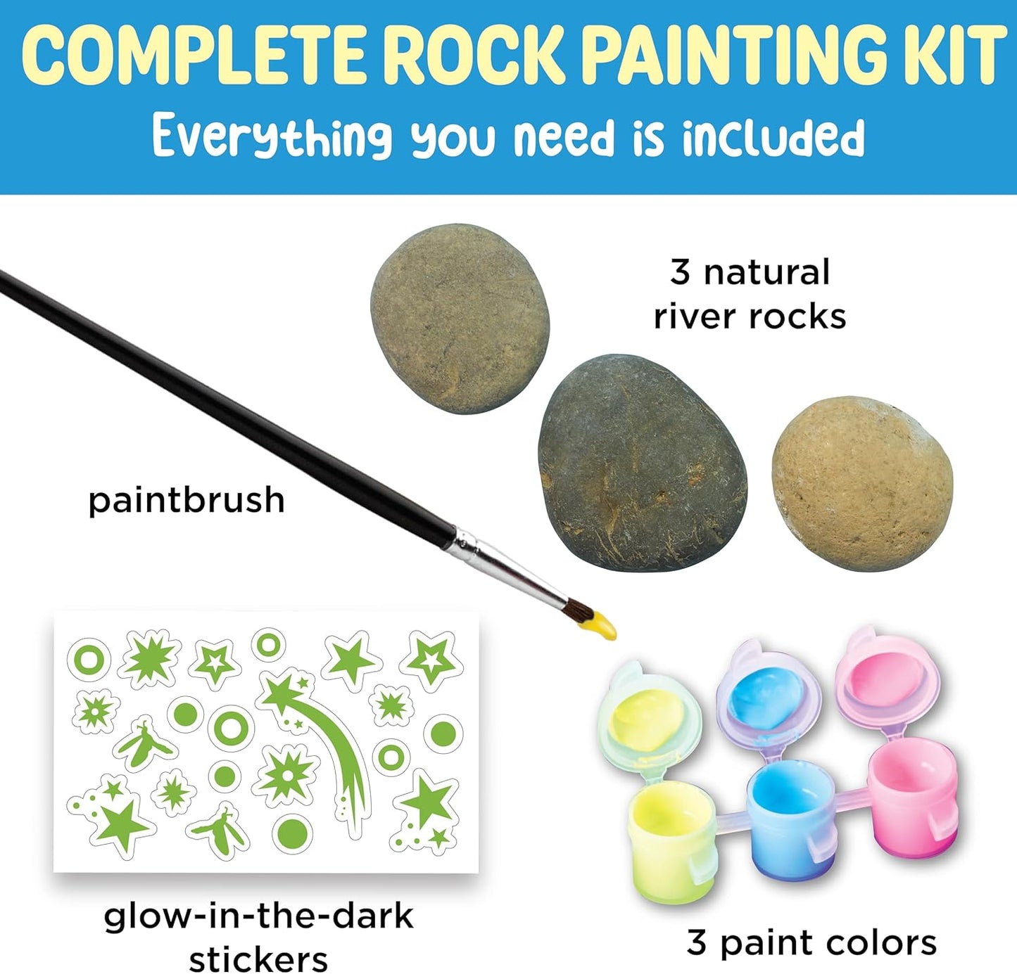 Creativity for Kids Rock Painting Kit - Glow in the Dark Rock Kit: Crafts for Kids, Painting Rocks Arts and Crafts, Kids Gift (Ages 6+)