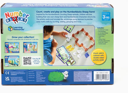 Learning Resources Resources-HM96093UK Numberblocks MathLink Cubes Sheep Counting Set, 3-6, Number Toys, Farm Game, Includes 10 Math Activities, Multicolor (HM96093-UK)