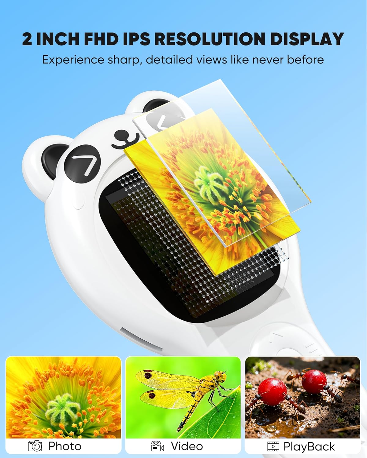 Microscope for Kids - Mini Pocket Digital Kids Microscope, Portable Handheld USB 500X Magnifying Glass, 4X Zoom, Christmas Birthday Gifts for Boys Girls Aged 3-12