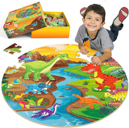 SYNARRY Solar System Floor Puzzles for Kids Ages 4-8, Large 70 Piece Jigsaw Puzzles for Kids Ages 4-6, Space Planet Astronaut Toys Puzzles, Preschool Learning Toys, Easter Basket Stuffers for Boy Girl