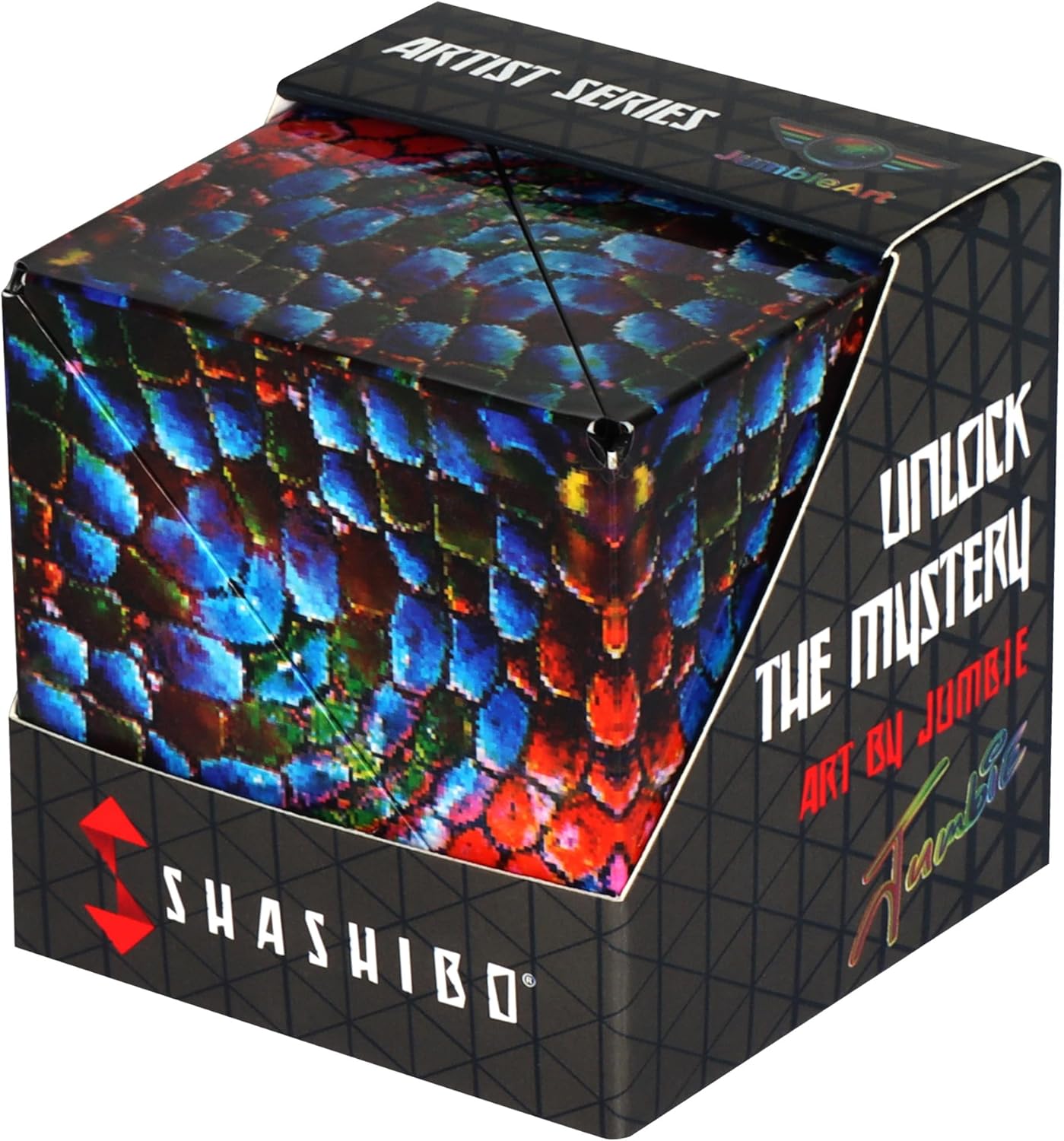 Shashibo Shape Shifting Box - Award-Winning STEM Fidget Toy with Ultra Strong Magnets - Puzzle Cube Transforms Into 100+ Shapes, Perfect Sensory Gift for Kids, Teens, and Adults (Glowquarium)